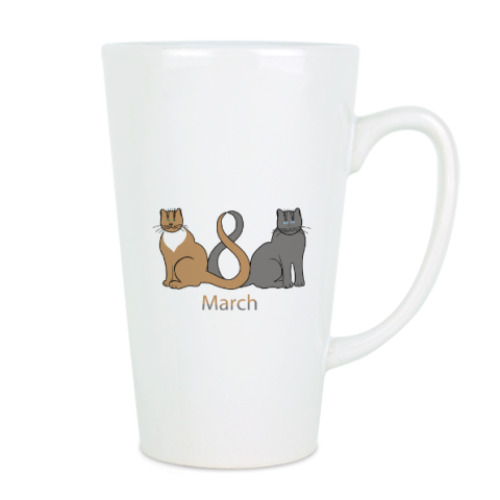 Чашка Латте с принтом 8 марта