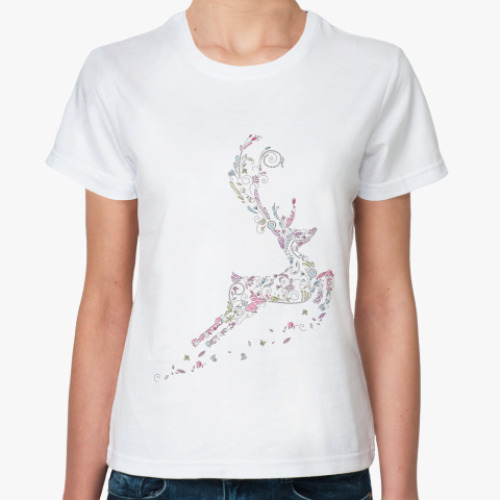 Классическая футболка с принтом Олень