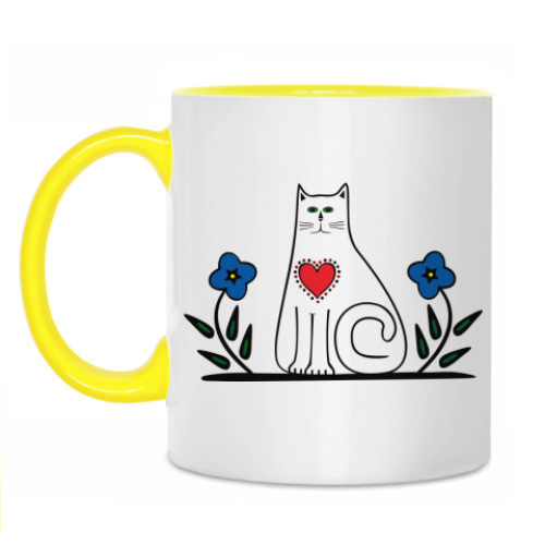 Кружка Кот и сердце