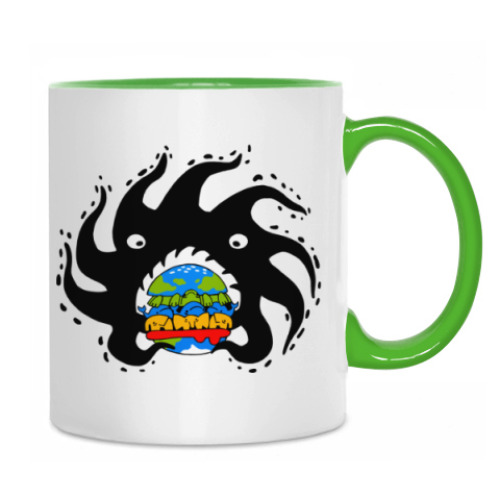 Кружка с принтом Black hole eating a globurger