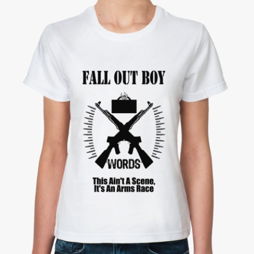 Классическая футболка с принтом FOB words