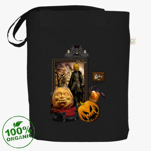 Сумка шоппер с принтом Фамильный портрет в готическом интерьере