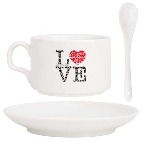 Кофейный набор с принтом LOVE