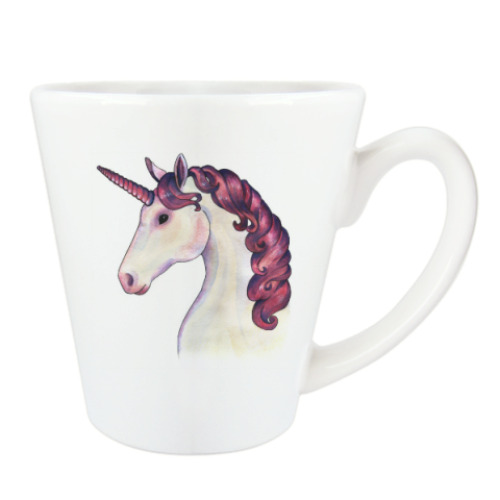 Чашка Латте с принтом Единорог