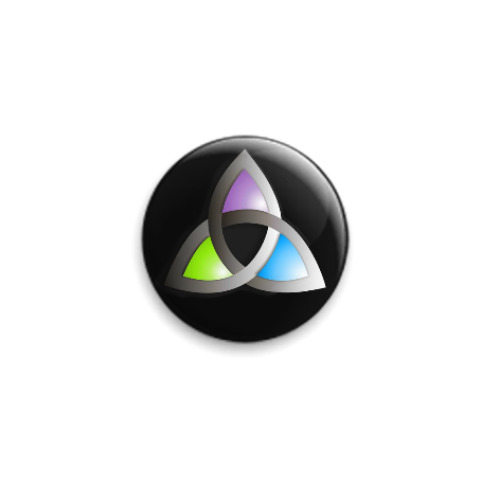 Значок 25мм с принтом трискельт