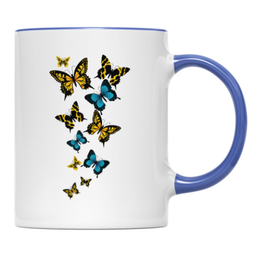 Кружка с принтом Полёт бабочки