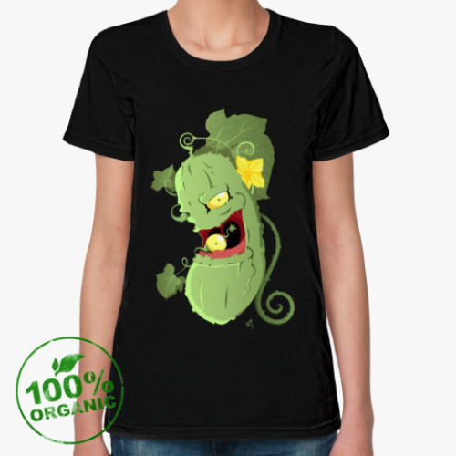 Женская футболка из органик-хлопка с принтом Мистер Огурчик
