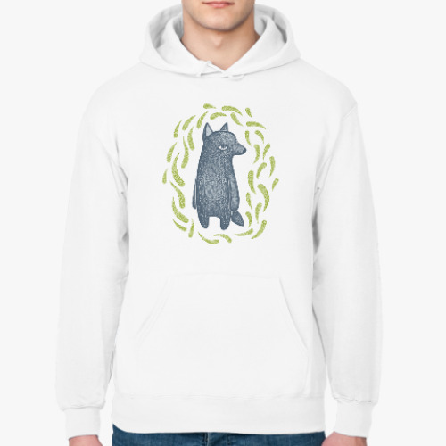 Толстовка худи с принтом Волчик