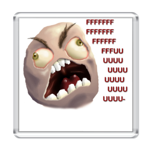 Магнит с принтом FFFUUU