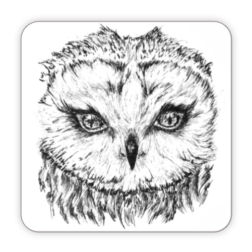 Костер (подставка под кружку) Хищная сова