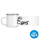 Кружка металлическая белая (круговая запечатка)