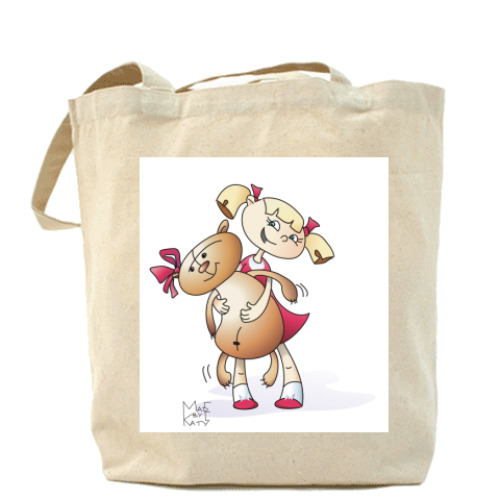 Сумка шоппер с принтом Девочка