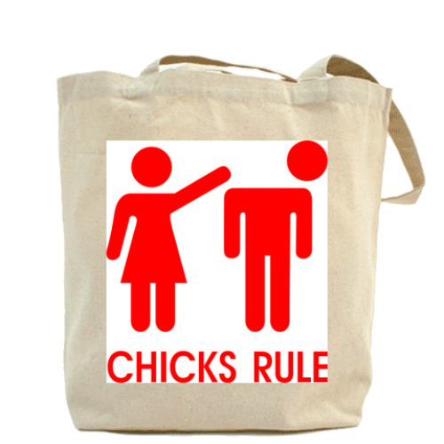 Сумка шоппер с принтом Chicks Rule