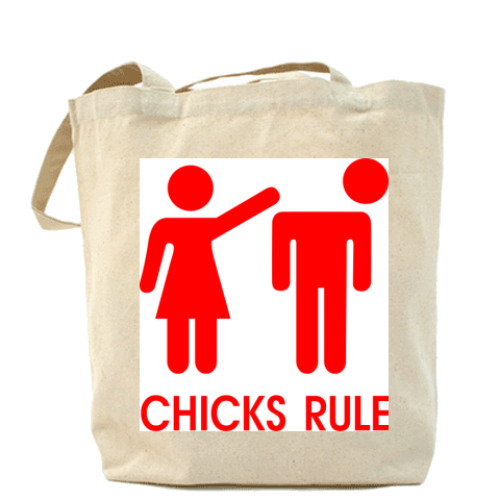 Сумка шоппер с принтом Chicks Rule