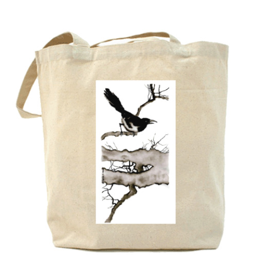 Сумка шоппер с принтом Ворона