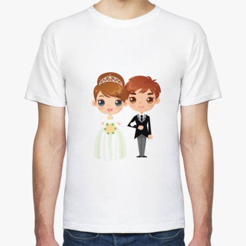 Футболка с принтом 'молодожены'