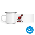 Кружка металлическая белая (круговая запечатка)