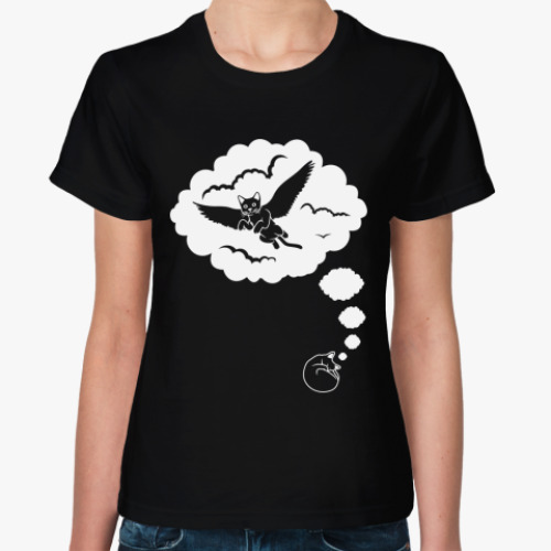 Женская футболка с принтом Кошка