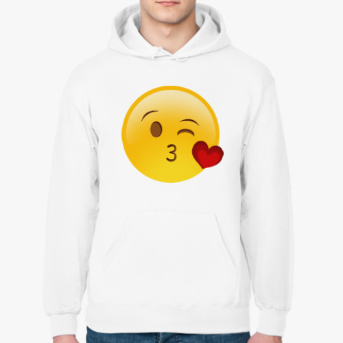 Толстовка худи Emoji Смайл: Воздушный Поцелуй