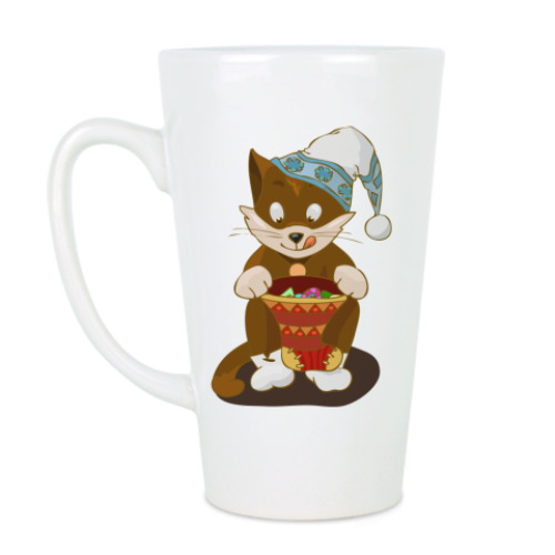 Чашка Латте Новогодний котенок