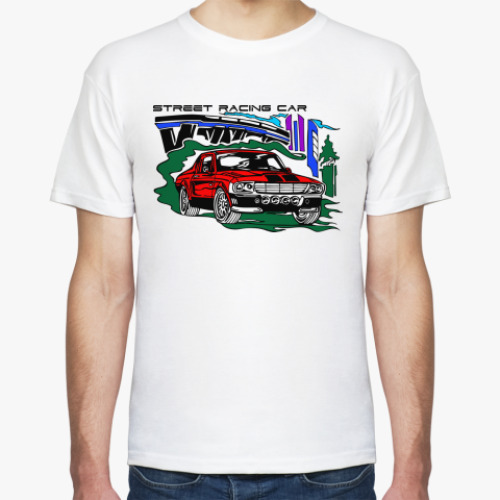 Футболка с принтом Street racing car