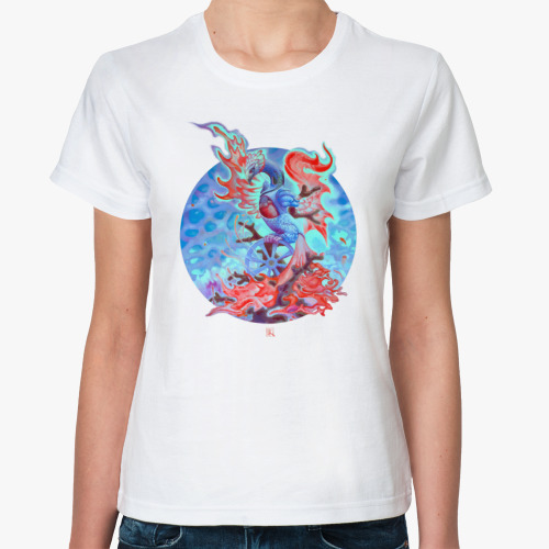 Классическая футболка с принтом Жар-птица