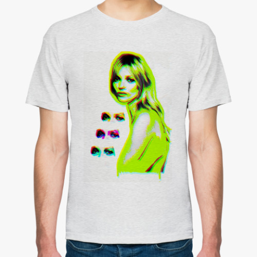 Футболка с принтом Kate Moss (neon lime)