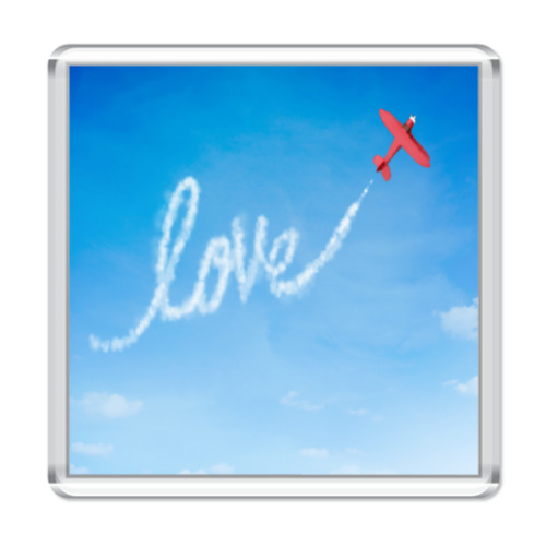 Магнит с принтом Самолет любви