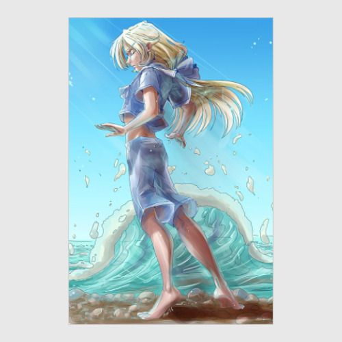 Постер с принтом Слушая море