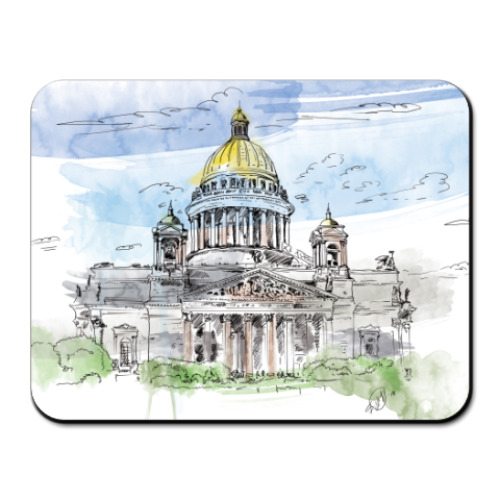 Коврик для мыши с принтом Исаакиевский собор