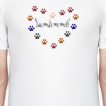 Сердце из лапок и текст " Ты сводишь меня с ума"