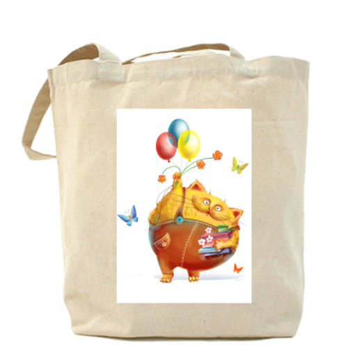 Сумка шоппер с принтом 'Миру - Мур'