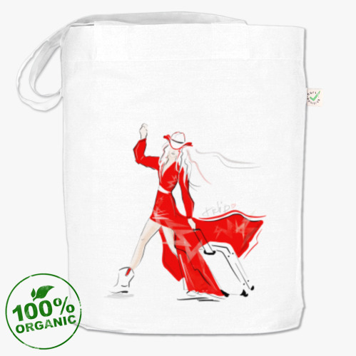 Сумка шоппер с принтом Девушка ковбой