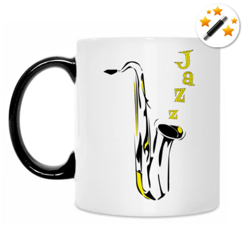 Кружка-хамелеон с принтом jazz
