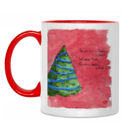 Кружка с принтом Новогодняя елка