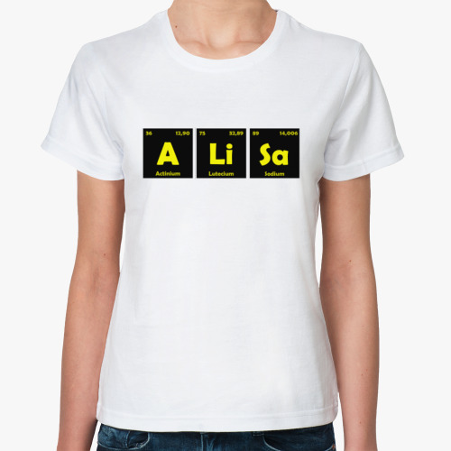 Классическая футболка с принтом Алиса