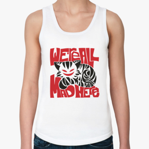 Женская майка с принтом Чеширский Кот