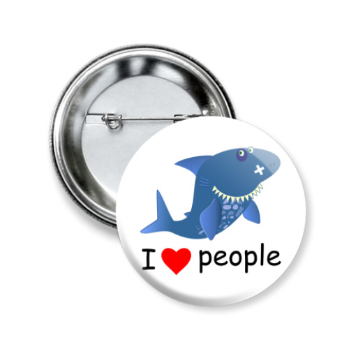 Значок 50мм I love people