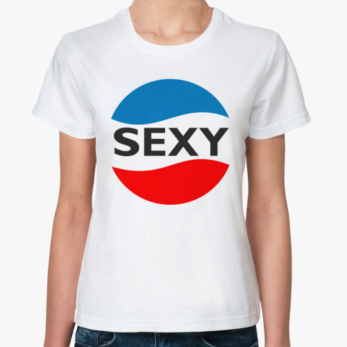 Классическая футболка с принтом SEXY