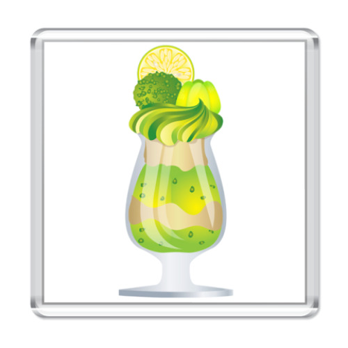 Магнит с принтом Лайм и Карамель Мороженное