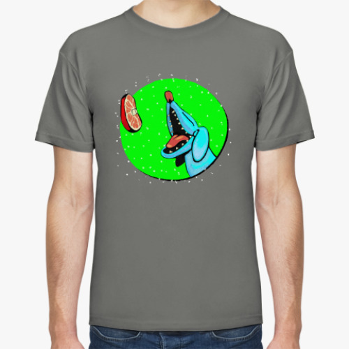 Футболка с принтом Новогодний глюк, собака и гриб