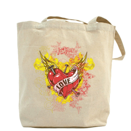 Сумка шоппер с принтом Love