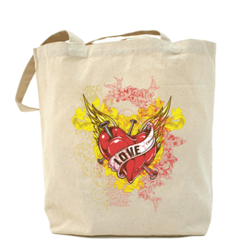 Сумка шоппер с принтом Love