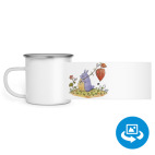 Кружка металлическая белая (круговая запечатка)