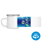 Кружка металлическая белая (круговая запечатка)