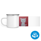 Кружка металлическая белая (круговая запечатка)