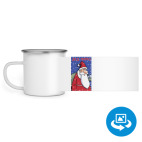 Кружка металлическая белая (круговая запечатка)