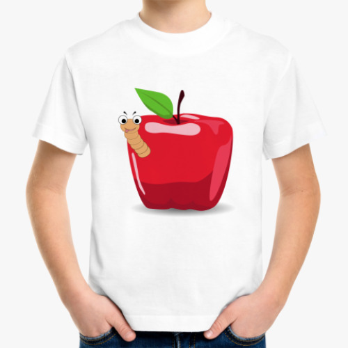 Детская футболка Яблоко с червячком