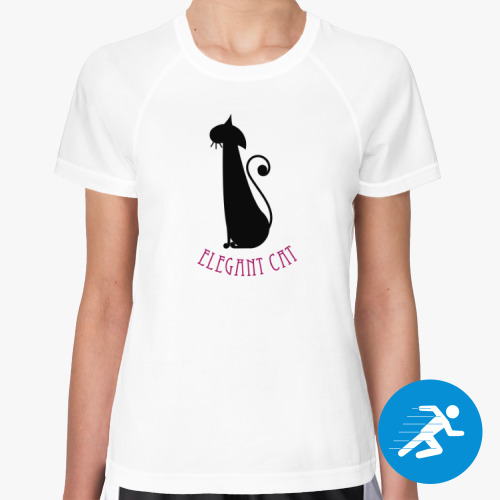 Женская спортивная футболка Элегантная кошка