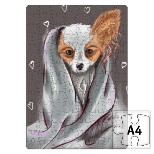 Пазл с принтом Собака в одеялке